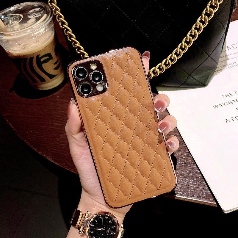 Leather Plating Cute Phone Cases For iPhone 13 12 Pro Max 7 8 Plus X XS XR 11 SE 2 2020 10