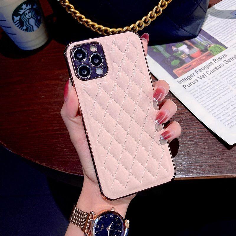 Leather Plating Cute Phone Cases For iPhone 13 12 Pro Max 7 8 Plus X XS XR 11 SE 2 2020 10