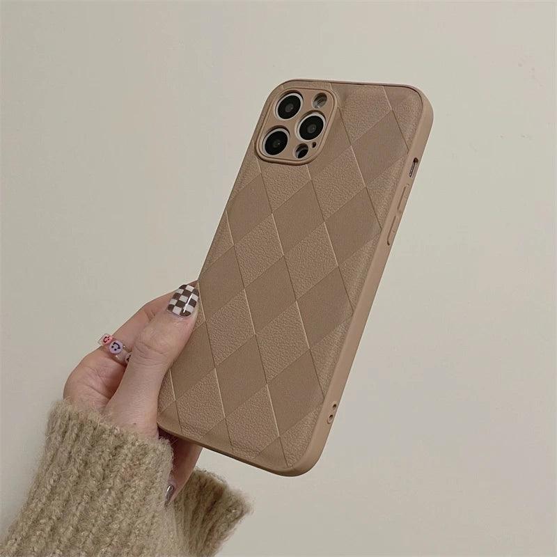 Leather Texture Cute Phone Cases For iPhone 14 13 12 11 Pro Max XR X XS 11 7 8 Plus 13 11 Pro