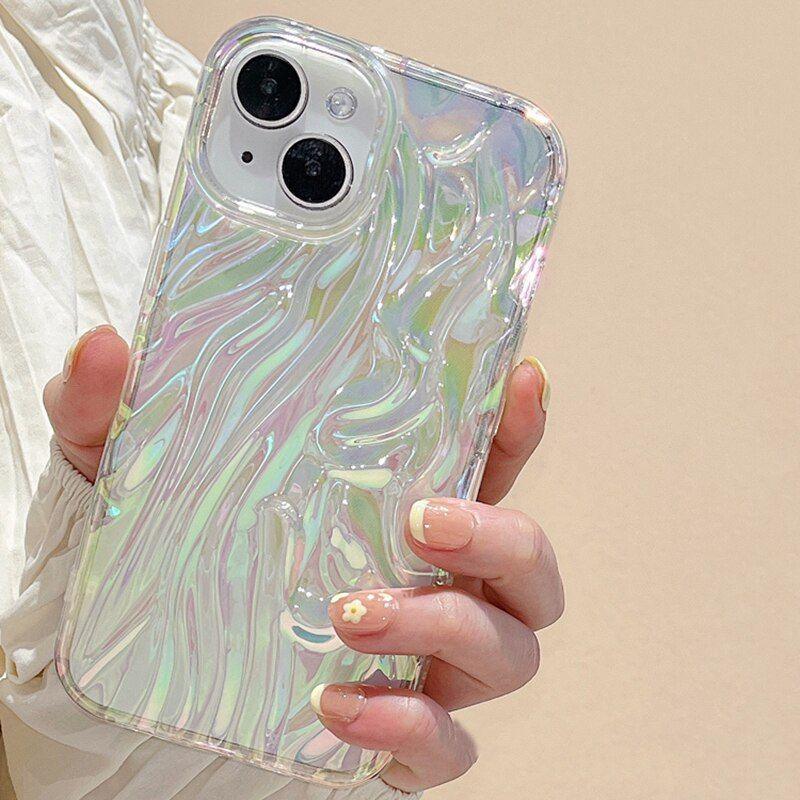 Luxury Bright Pleats Cute Phone Cases For iPhone 11 Pro Max, 12, 13, 14, 14 Pro