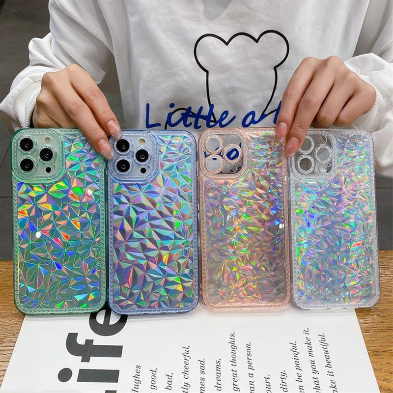 Luxury Colorful Laser Glitter Cute Phone Cases For iPhone 14 12 11 13 Pro Max X XR XS 7 8 Plus