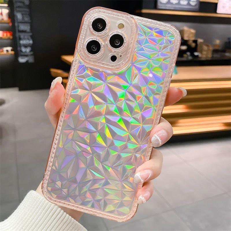 Luxury Colorful Laser Glitter Cute Phone Cases For iPhone 14 12 11 13 Pro Max X XR XS 7 8 Plus