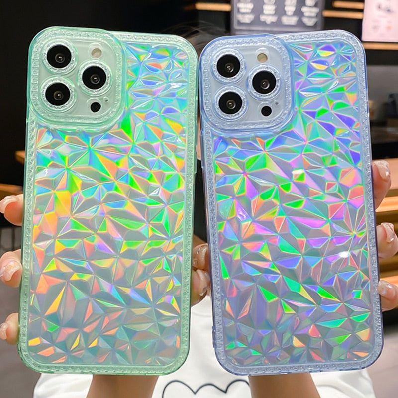 Luxury Colorful Laser Glitter Cute Phone Cases For iPhone 14 12 11 13 Pro Max X XR XS 7 8 Plus