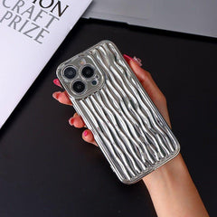 Luxury Plating Metal Color Water Ripple Cute Phone Cases For iPhone 13 11 12 14 Pro Max XS XR X