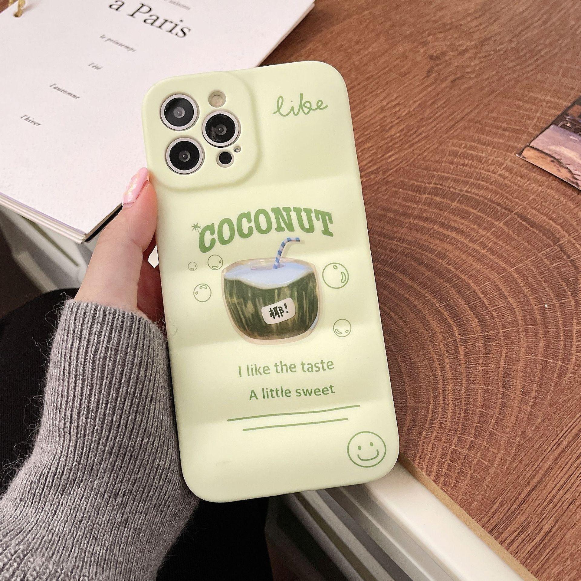 Matcha Coconut Drink Cute Phone Cases For iPhone 13 11 12 Pro Max Xs Max X XR