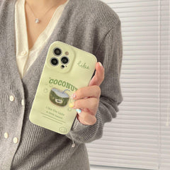 Matcha Coconut Drink Cute Phone Cases For iPhone 13 11 12 Pro Max Xs Max X XR