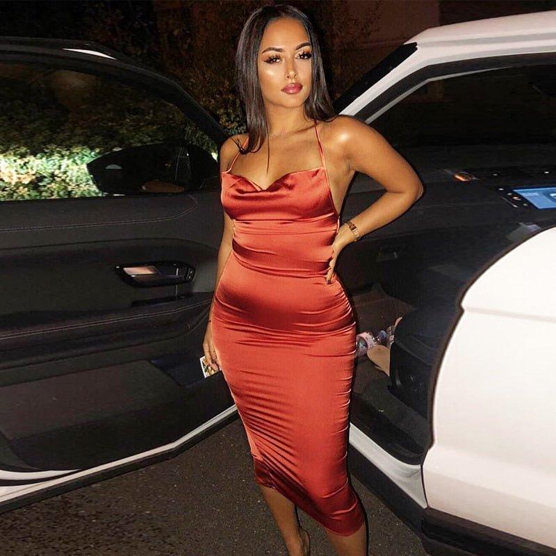 Matilda Satin lace up Dress