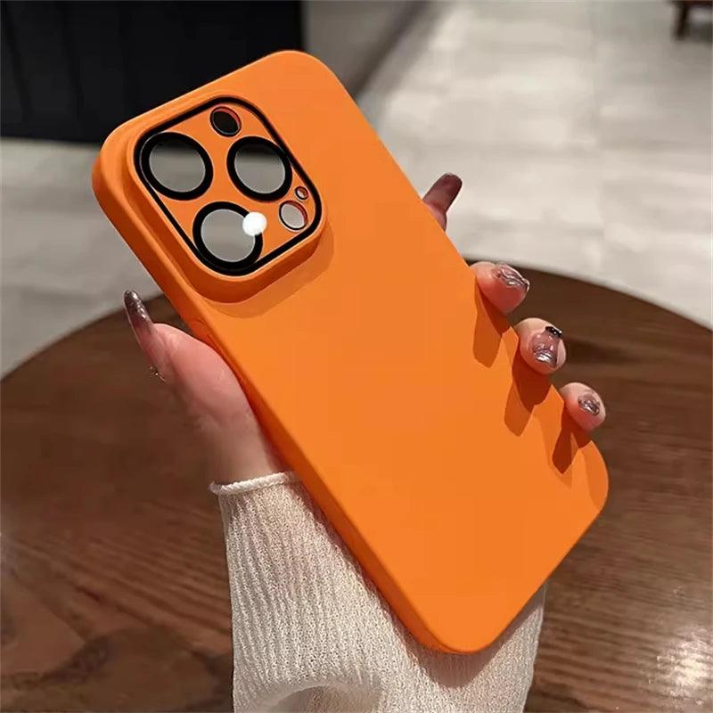 Matte Hard PC Lens Glass Full Protection Cute Phone Case for iPhone 12, 13, 14 15 Pro Max Cover