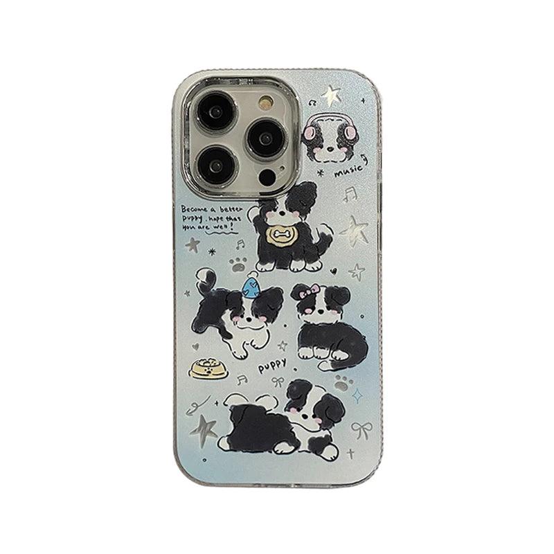 Musical Puppy - Cute Phone Case For iPhone 15 Pro Max, 14, 13, 11, 12, or 15 Plus