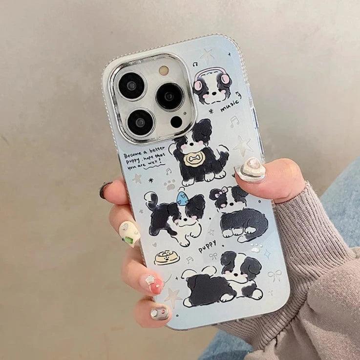 Musical Puppy - Cute Phone Case For iPhone 15 Pro Max, 14, 13, 11, 12, or 15 Plus