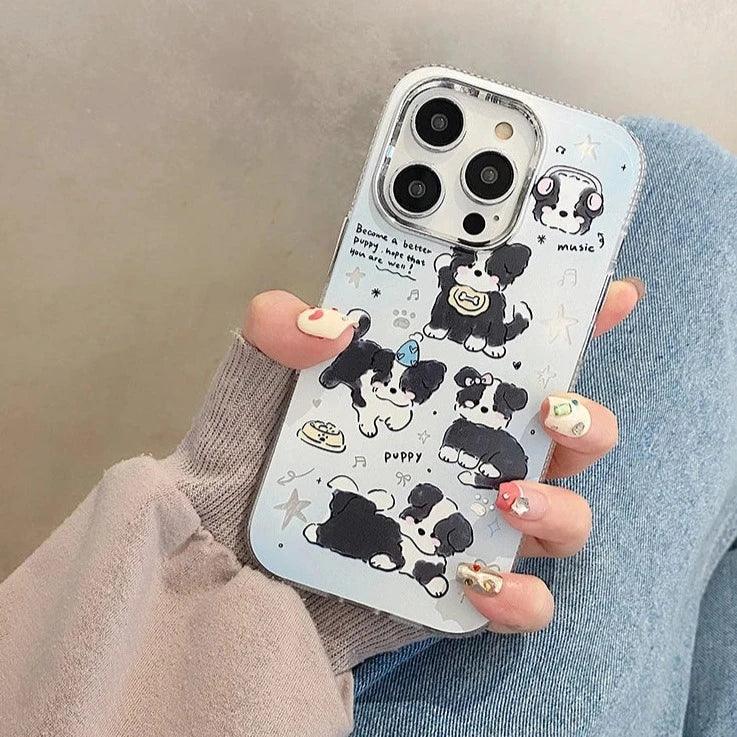 Musical Puppy - Cute Phone Case For iPhone 15 Pro Max, 14, 13, 11, 12, or 15 Plus