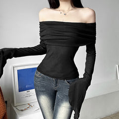 Off The Shoulder Long Sleeve Top