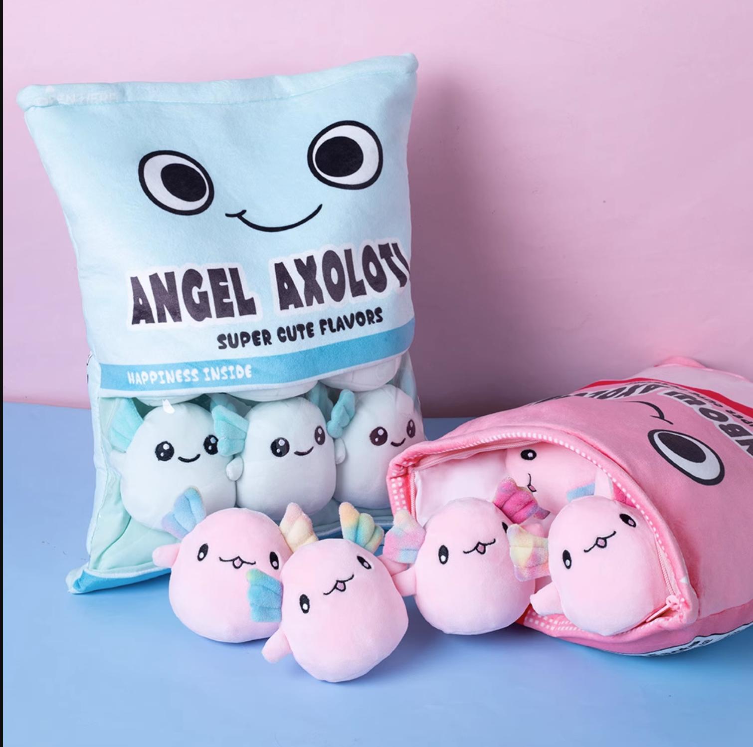 A Delightful Bag of Mini Axolotl Plushies