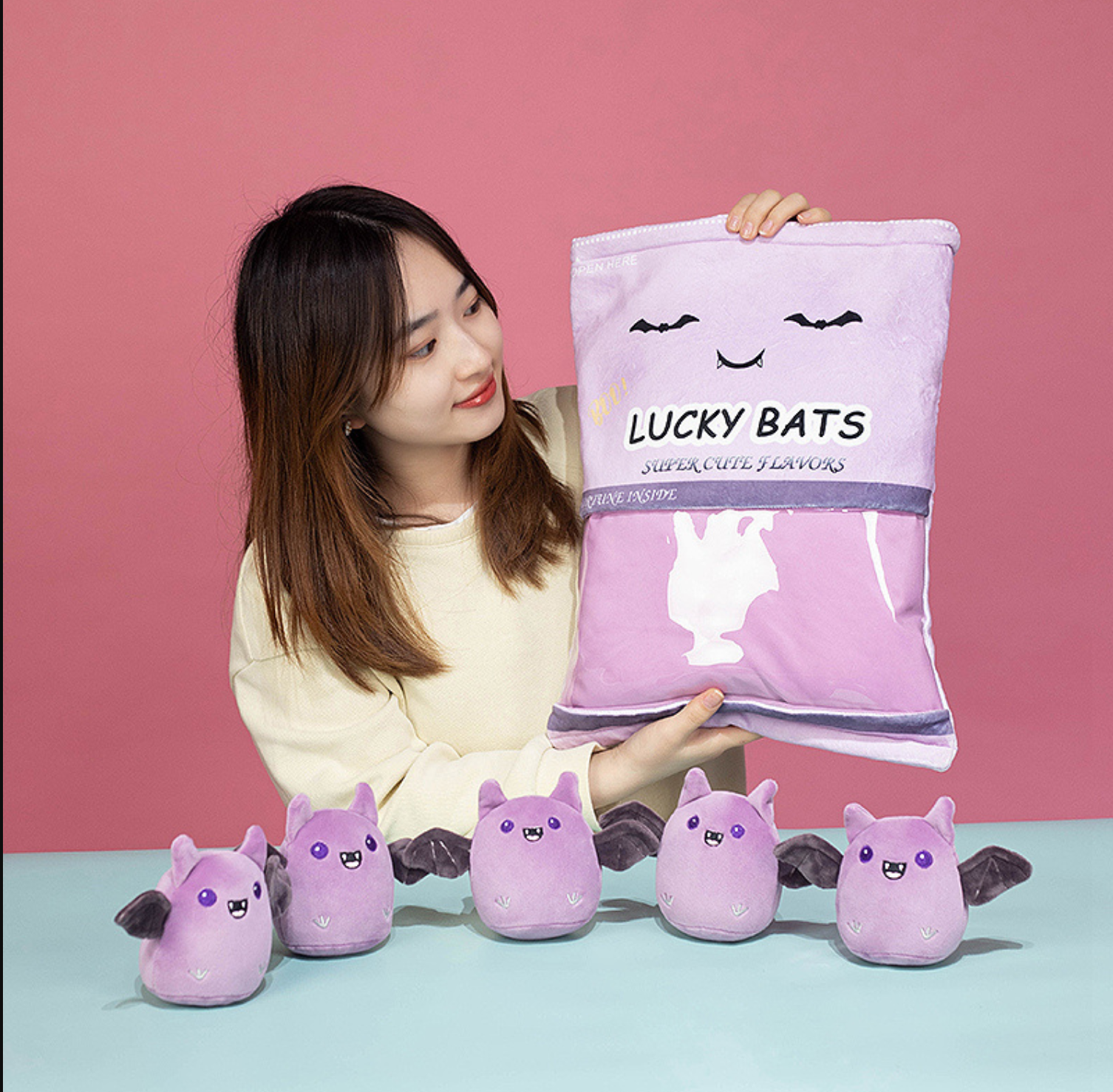 A Whimsical Collection of Mini Bat Plush in a Bag