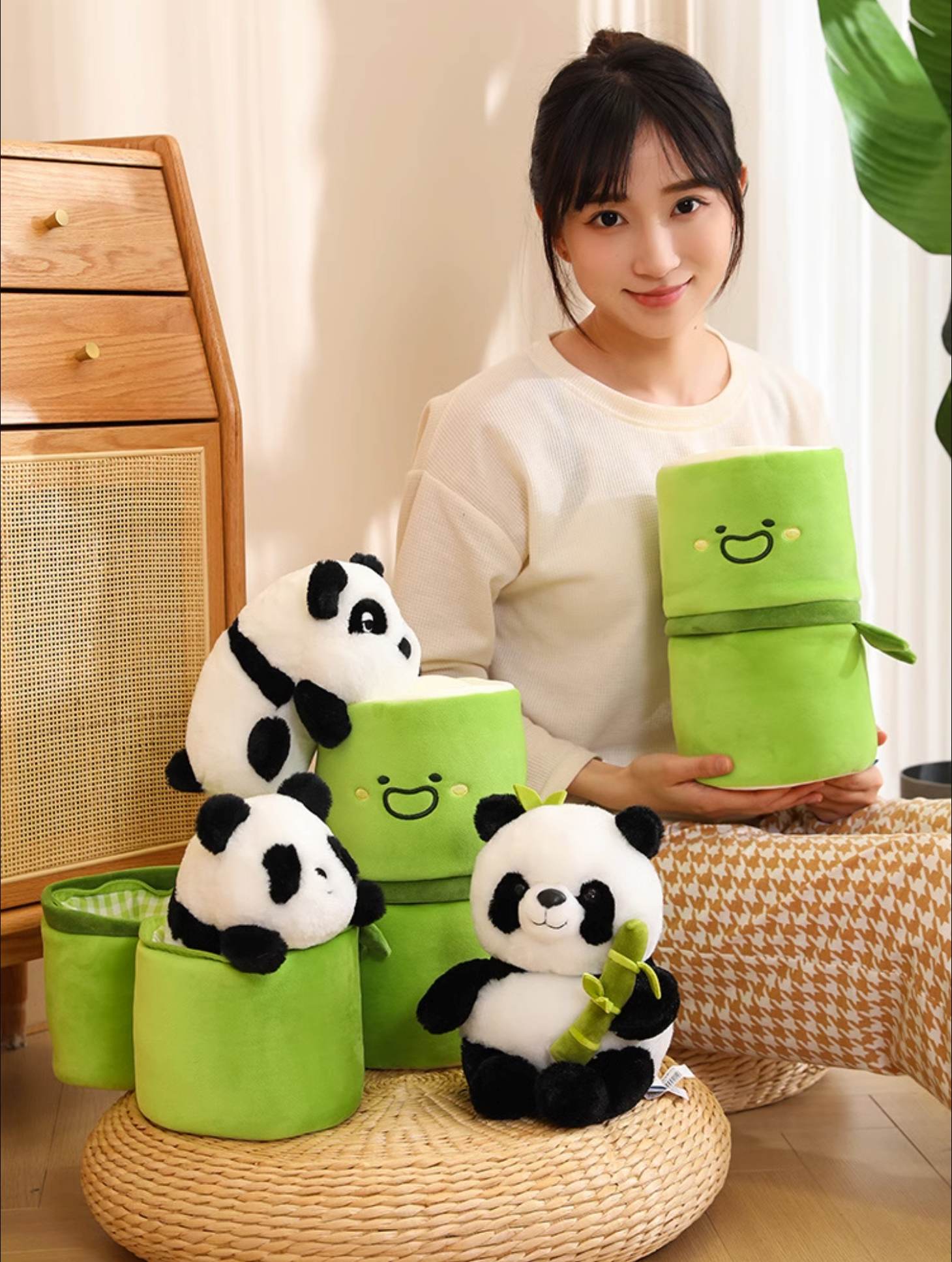 Adorable Panda Plushie Inside Bamboo | Soft and Huggable Toy