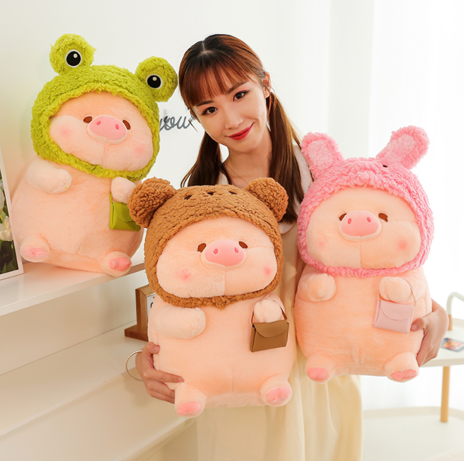 Adorable Pig Plush with a Handy Bag