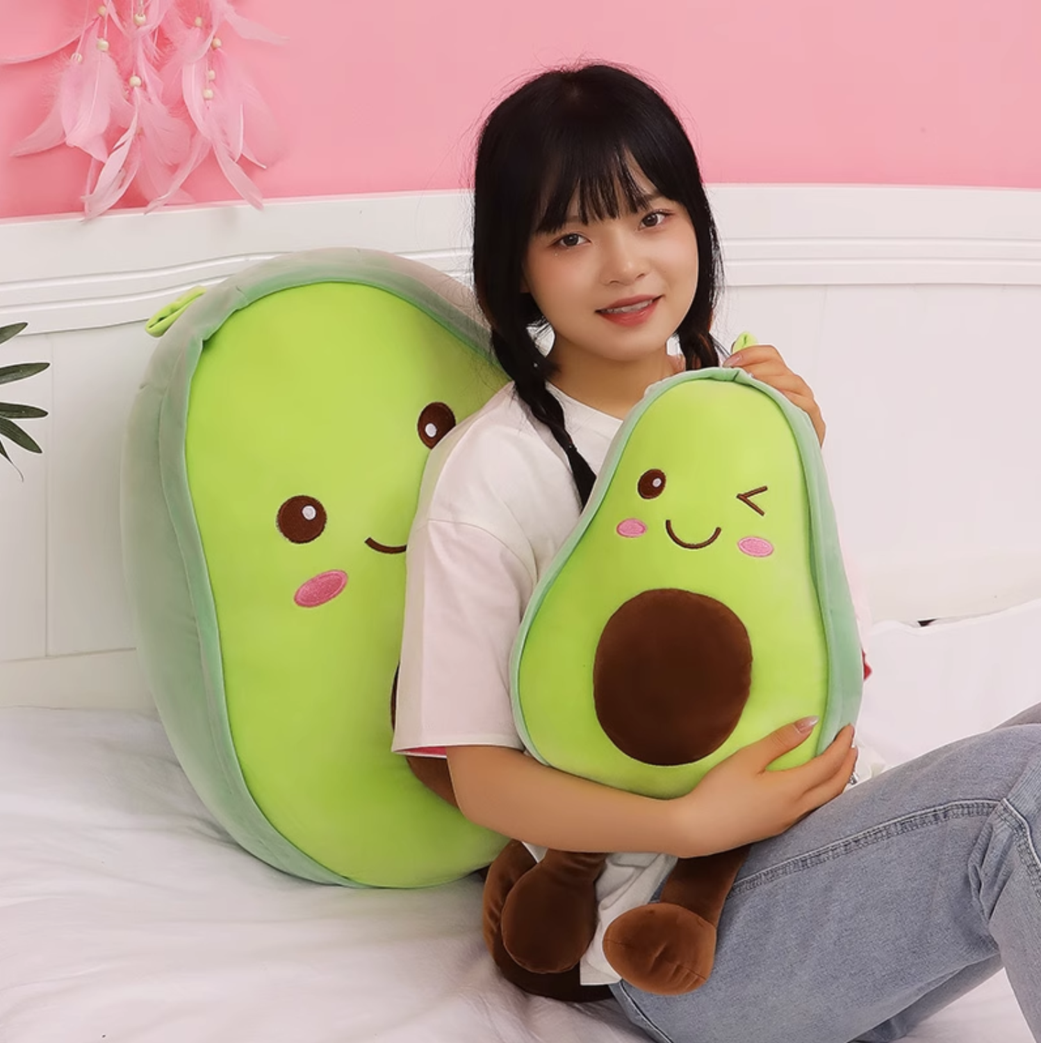 Adorable Avocado Kawaii Plush Pillow