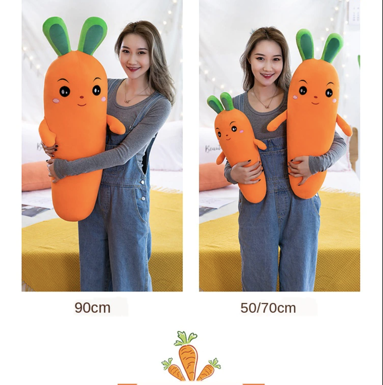 Carrot Vegetable Soft Stuffed Plush Pillow Toy