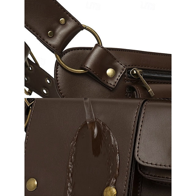 Bag Utility  with Vintage Belt Faux Leather