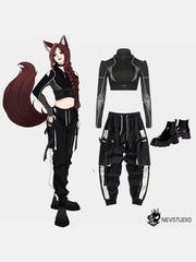 Techwear Mesh Buckle Cropped Long Sleeve T-Shirt