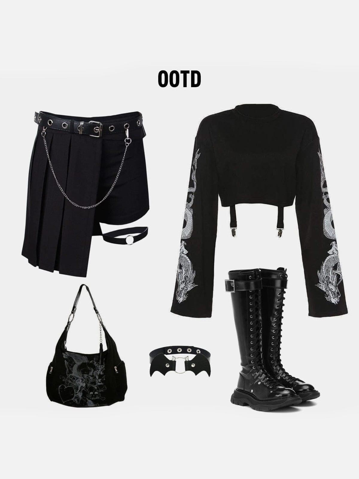 Chain Decoration Irregular Skirt