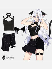 Chain Decoration Irregular Skirt