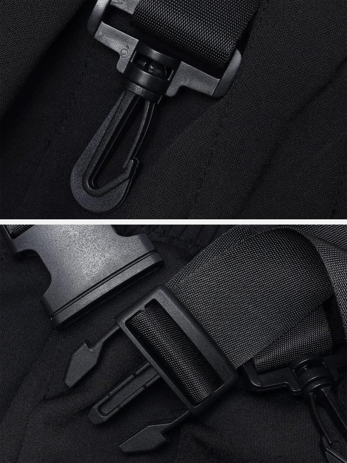 Techwear Personality Belt High Waist Pleated Skirt