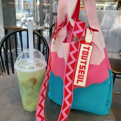 Rainbow Knit Handbag
