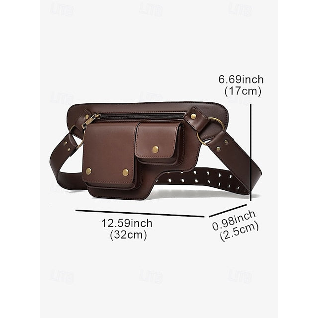 Bag Utility  with Vintage Belt Faux Leather