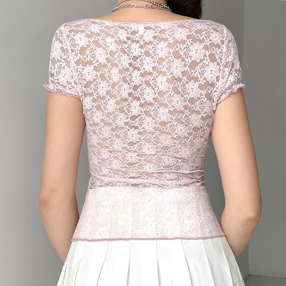 Pink Coquette Lace Top