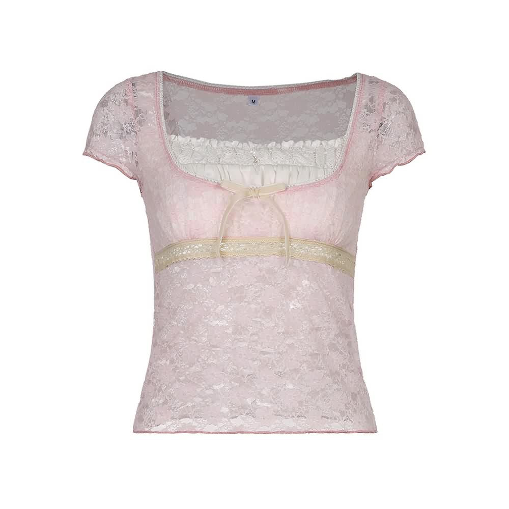 Pink Coquette Lace Top