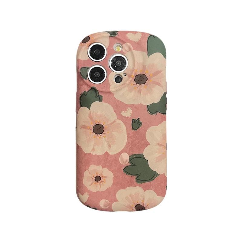 Pink Flowers - Soft Cute Phone Case KCPC For iPhone 15 Pro Max, 14, 13, 11, or 12