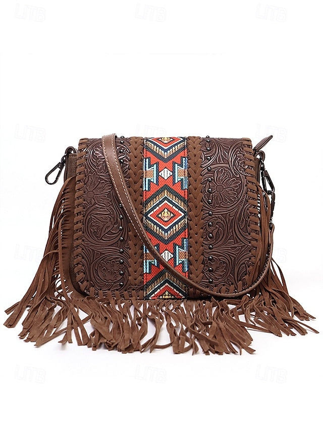 Shoulder Bag Multi-Pocket Faux Leather Crossbody