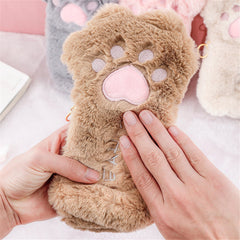 Cute Cat Paw Plush Pencil Bag
