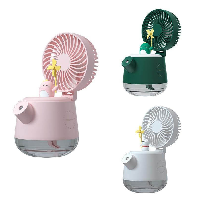 Portable Desktop Night Light Humidifier Fan