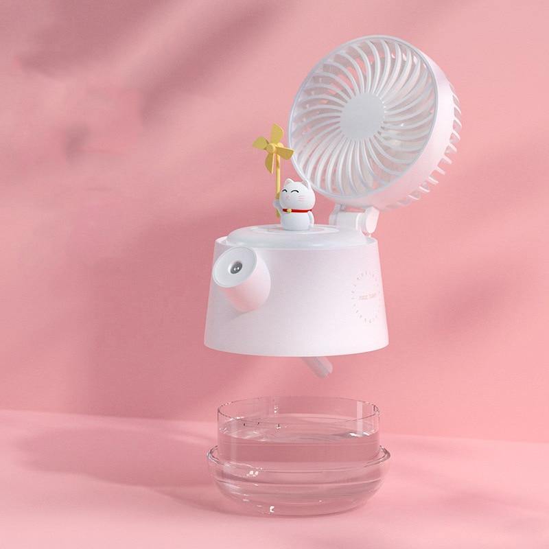 Portable Desktop Night Light Humidifier Fan