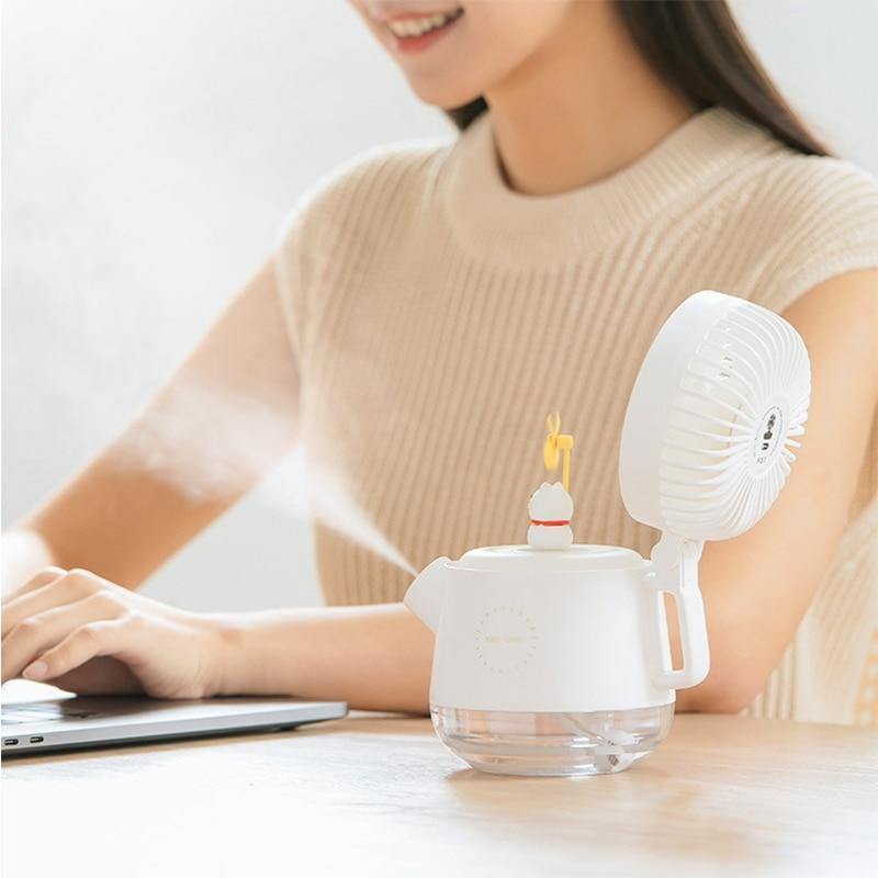 Portable Desktop Night Light Humidifier Fan