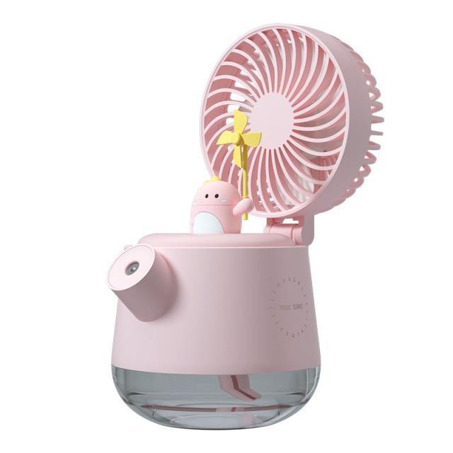 Portable Desktop Night Light Humidifier Fan