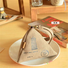 Canvas Triangle Mini Wallet