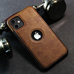 PU Leather Logo Hole Cute Phone Cases For iPhone 14 13 12 11 Pro XS MAX