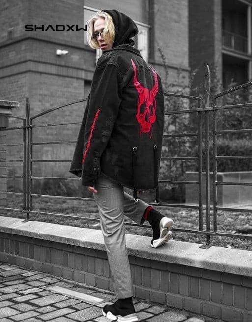 Punk Black Denim Jacket