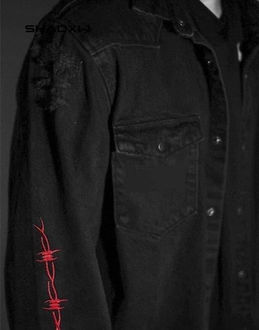 Punk Black Denim Jacket