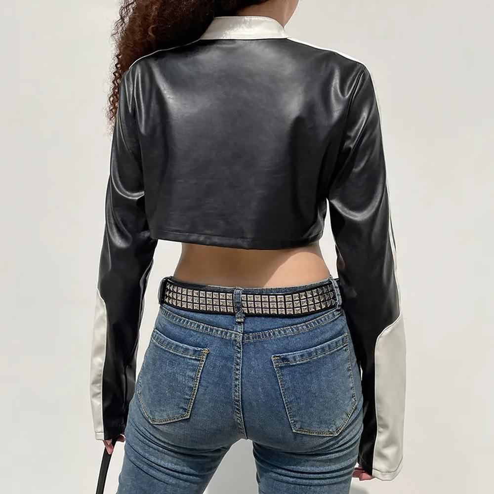 Punk Crop Leather Jacket
