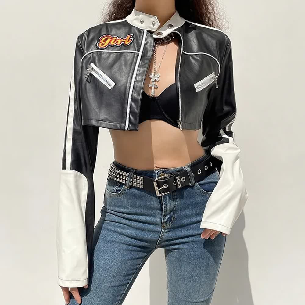 Punk Crop Leather Jacket