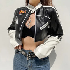 Punk Crop Leather Jacket