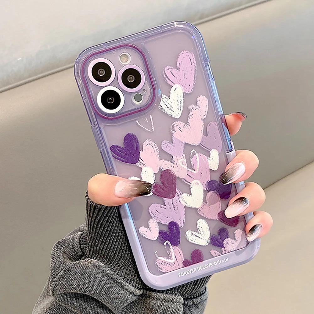 Purple Floral Cute Phone Cases For iPhone 14 12 13 Pro Max i11 14pro 12pro