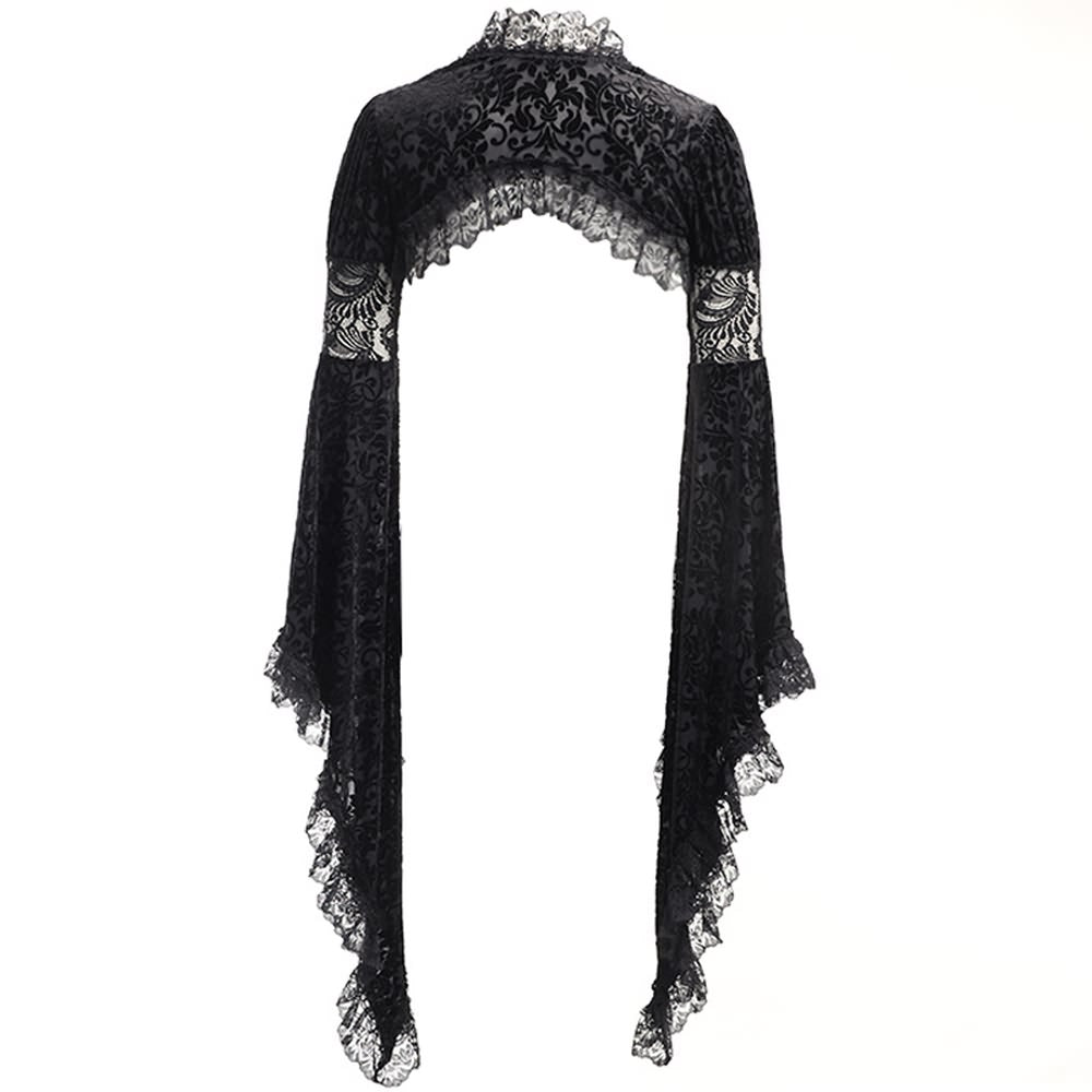 Purple Gothic Lace Asymmetrical Dress With Shrug Top