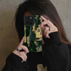 Retro Art Forest Scenery Landscape Cute Phone Case for iPhone 14, 13, 12 Pro, 11, XS Max, XS, Mini, 6, 7, 8 Plus, SE, X, and XR Cover