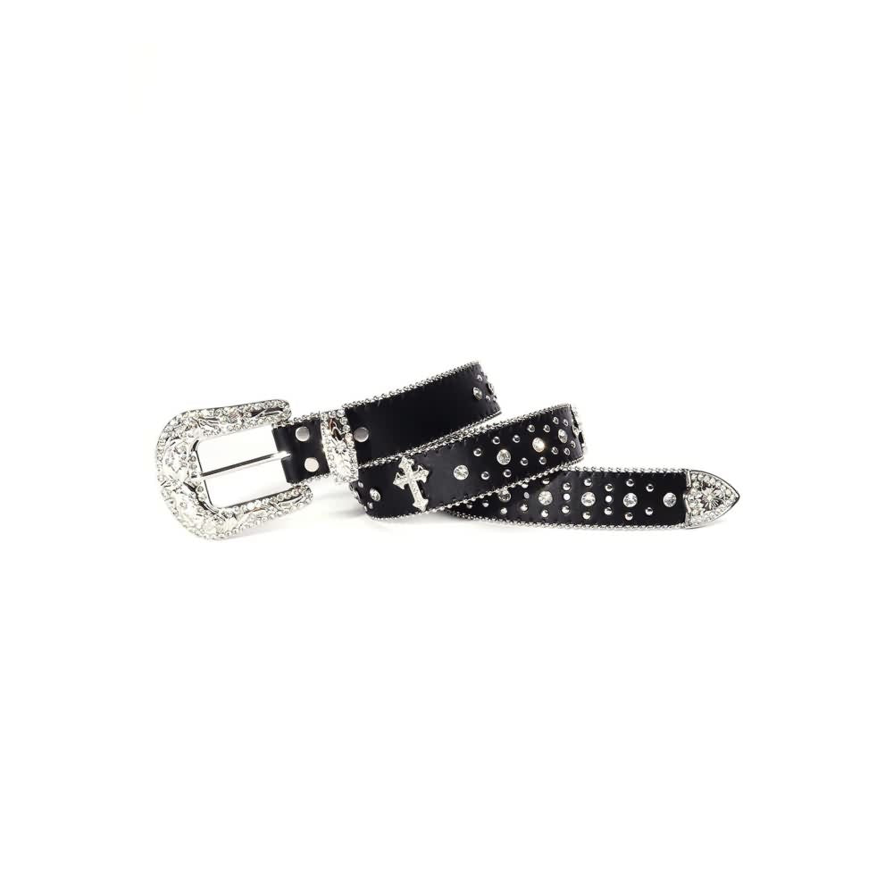 Rhinestone Gothic Punk Rock Cross Buckle Belt