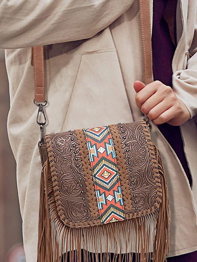 Shoulder Bag Multi-Pocket Faux Leather Crossbody